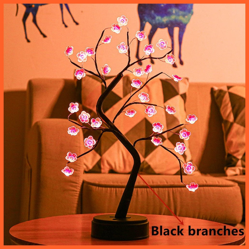 whatagift.com.au 36led plum blossom LED Night Lights | Mini Christmas Tree Table Lamp | Garland Fairy String Light for Home Decor