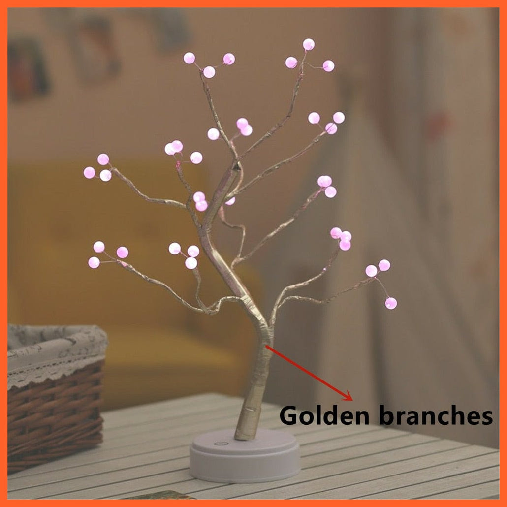 whatagift.com.au 36leds pearl pink LED Night Lights | Mini Christmas Tree Table Lamp | Garland Fairy String Light for Home Decor