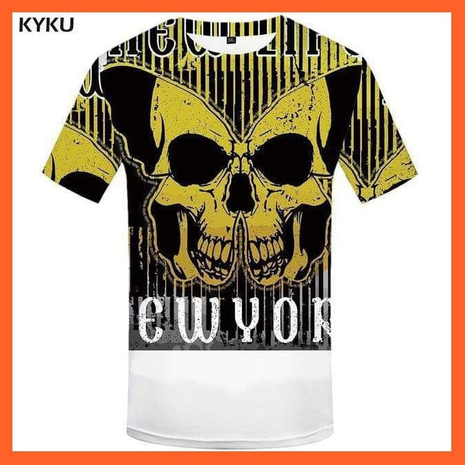 whatagift.com.au 3d t shirt 01 / S Copy of Men Black And White Skull T-Shirt - Gothic 3D Print T Shirt
