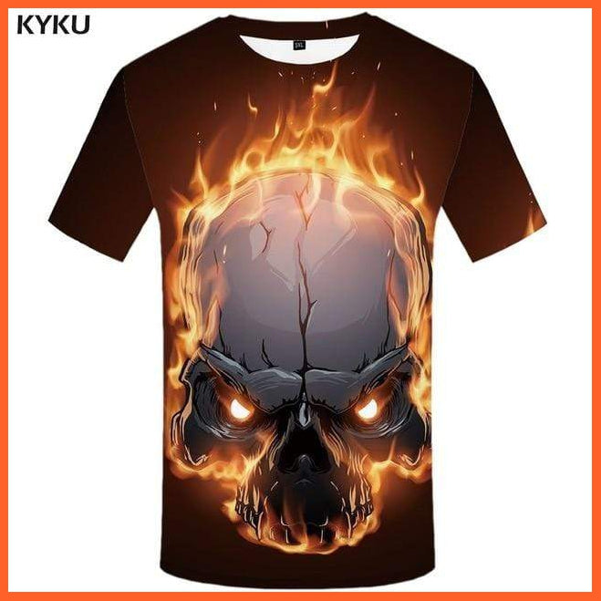 Men Graphic Tee  - Skull 3D Print T-Shirts | whatagift.com.au.