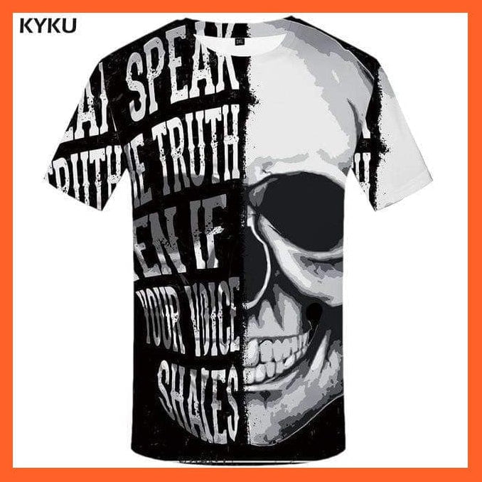 whatagift.com.au 3d t shirt 03 / S Copy of Men Black And White Skull T-Shirt - Gothic 3D Print T Shirt