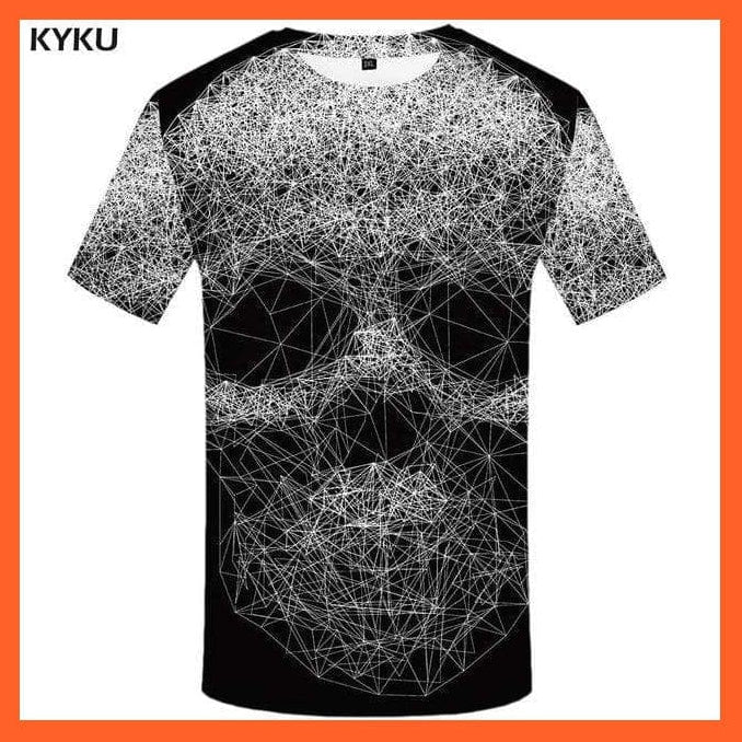whatagift.com.au 3d t shirt 04 / S Copy of Men Black And White Skull T-Shirt - Gothic 3D Print T Shirt