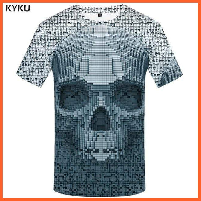 Men Graphic Tee  - Skull 3D Print T-Shirts | whatagift.com.au.