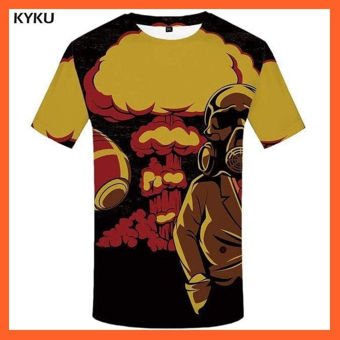 whatagift.com.au 3d t shirt 05 / S Copy of Men Black And White Skull T-Shirt - Gothic 3D Print T Shirt