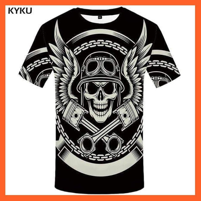 whatagift.com.au 3d t shirt 06 / S Copy of Men Black And White Skull T-Shirt - Gothic 3D Print T Shirt