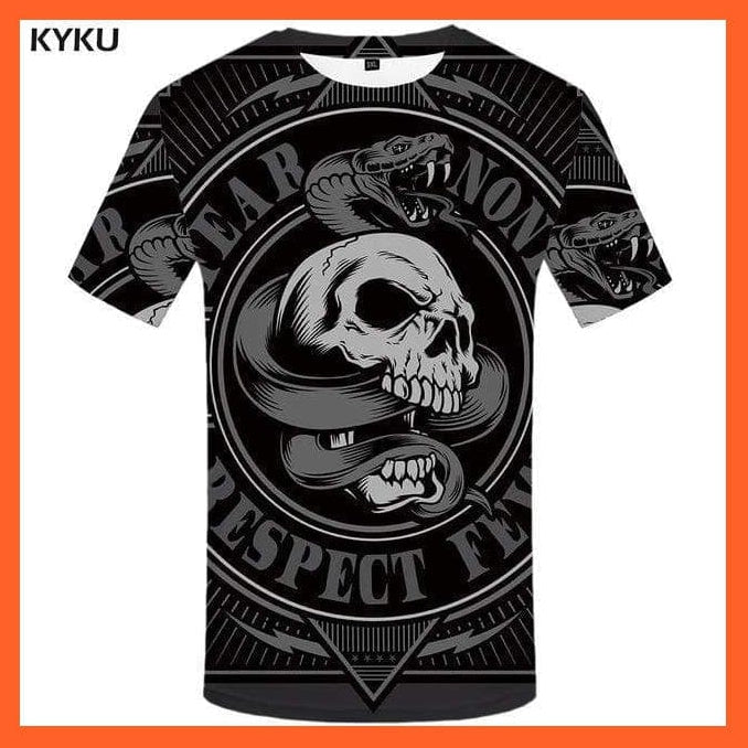 whatagift.com.au 3d t shirt 07 / S Copy of Men Black And White Skull T-Shirt - Gothic 3D Print T Shirt