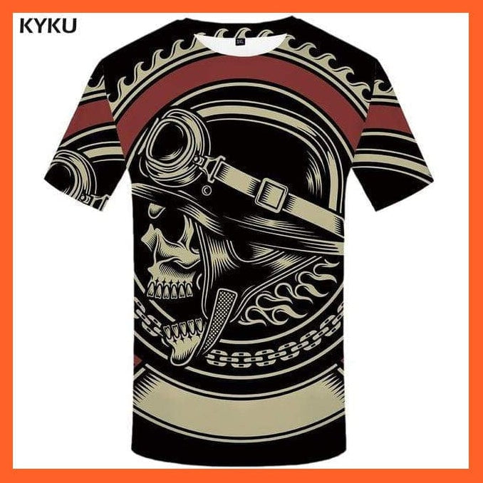 whatagift.com.au 3d t shirt 08 / S Copy of Men Black And White Skull T-Shirt - Gothic 3D Print T Shirt