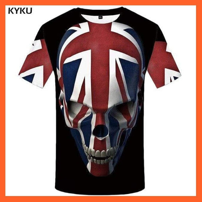 whatagift.com.au 3d t shirt 09 / S Copy of Men Black And White Skull T-Shirt - Gothic 3D Print T Shirt