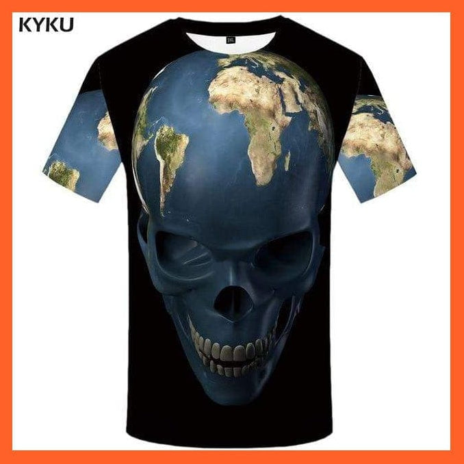 whatagift.com.au 3d t shirt 10 / S Copy of Men Black And White Skull T-Shirt - Gothic 3D Print T Shirt