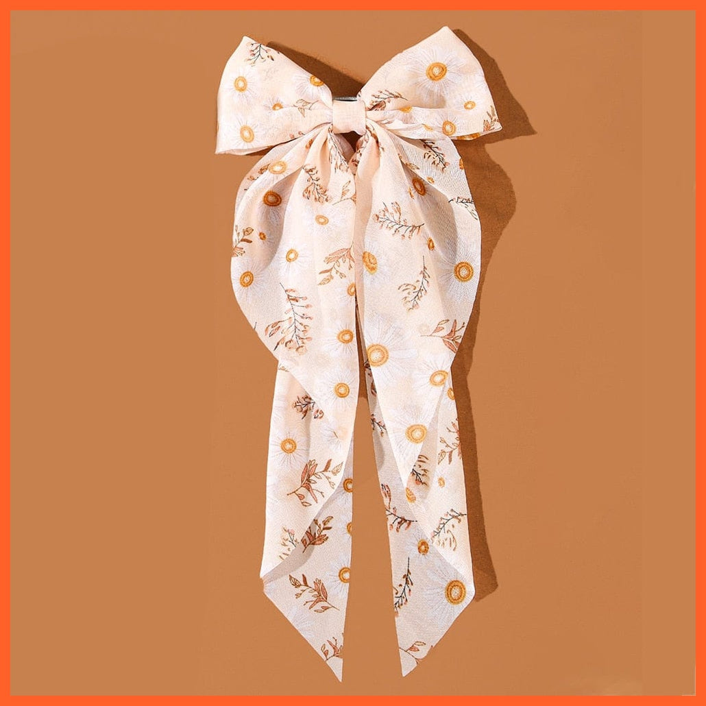 whatagift.com.au 4 Women Large Bow Hairpin | Summer Chiffon Big Bowknot Clip | Hair Accessories