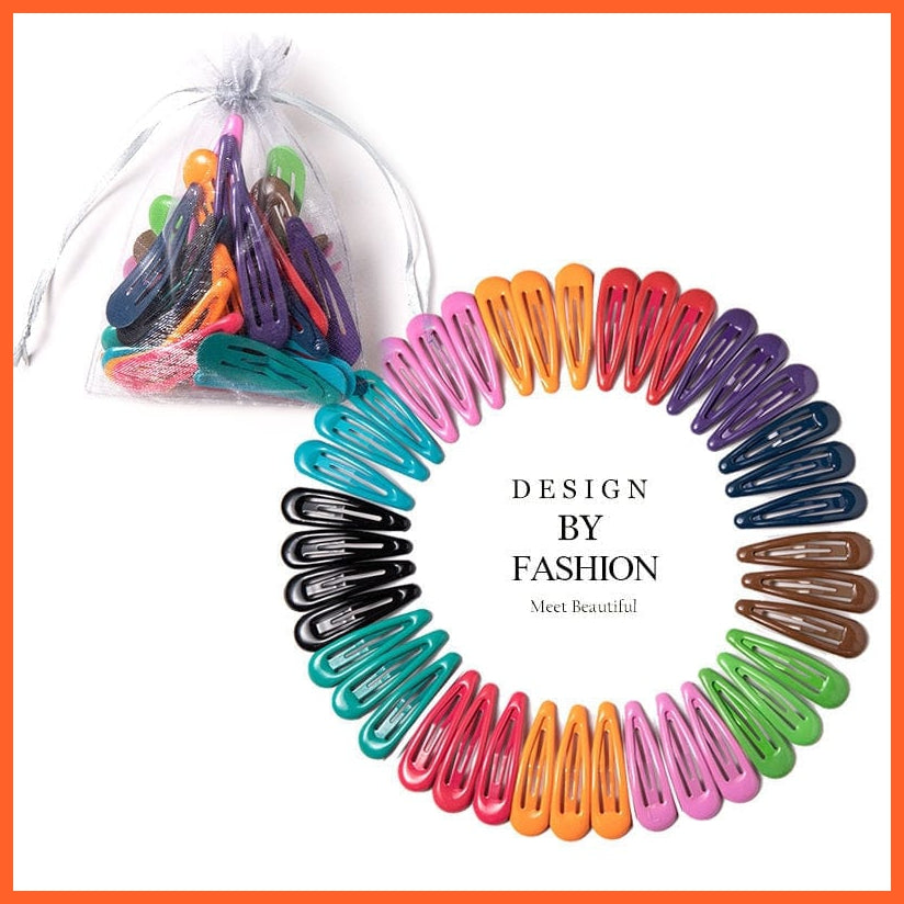 whatagift.com.au 40pcs dark colors Women Girls Cute Colorful Waterdrop Shape Hairpins | Slid Clip Fashion Hair Accessories