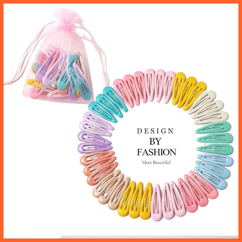 whatagift.com.au 40pcs light colors Women Girls Cute Colorful Waterdrop Shape Hairpins | Slid Clip Fashion Hair Accessories