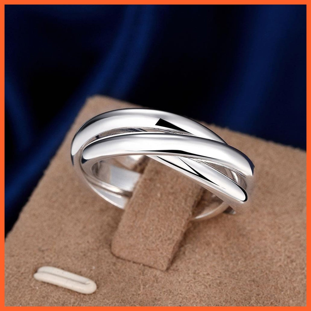 whatagift.com.au 5 925 Sterling Silver Three Circle Woman Rings For Women | Best Gift for Women Day Mothers Day Valentines Day