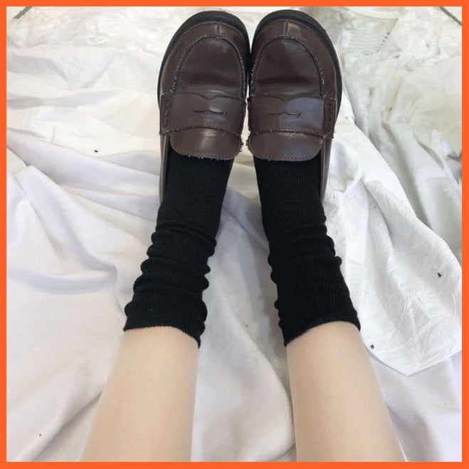 Black White  Uniform School Girls Socks |  Cotton Knitting Socks | Soft Fabric With Lace Top | whatagift.com.au.