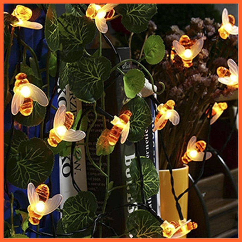 whatagift.com.au 50 LED 10M Simulation Honey Bees Solar Power String Lamp Fairy Lights | Home Decor Lights