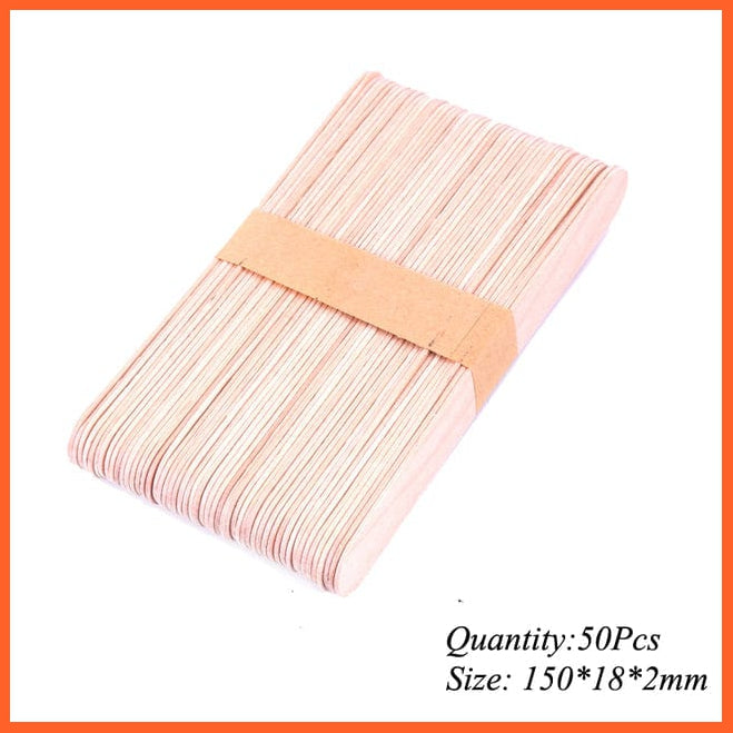 whatagift.com.au 50Pcs MS 150mm Colored Wooden Popsicle Sticks | Natural Wood Ice Cream Sticks For Kids