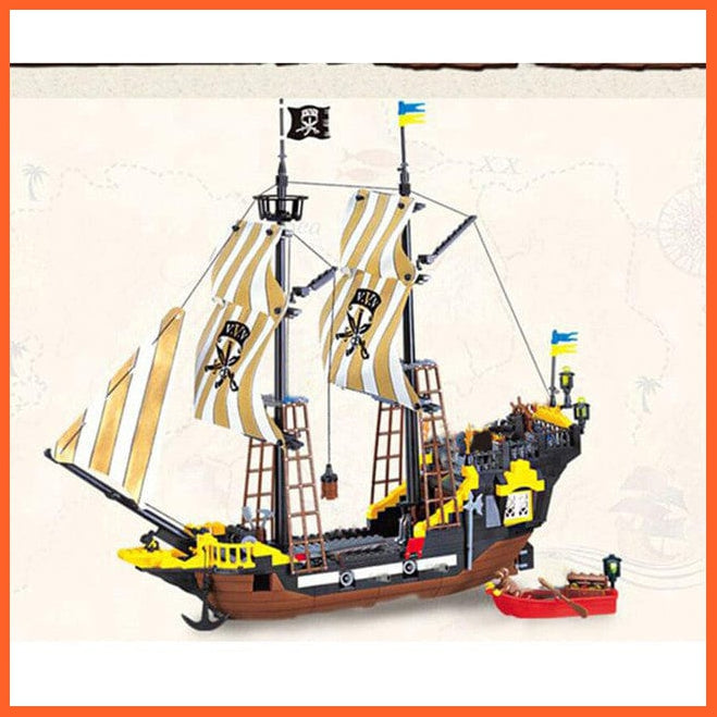 whatagift.com.au 590pcs 870+pcs Big Black Pearl Building Blocks | Compatible with Pirates Ship Blocks Educational Kids Toys