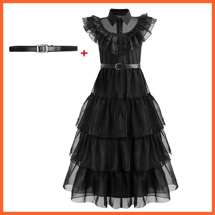 whatagift.com.au 5T 110 / dress belt Wednesday Addams Cosplay Costume For Carnival Halloween For Girl