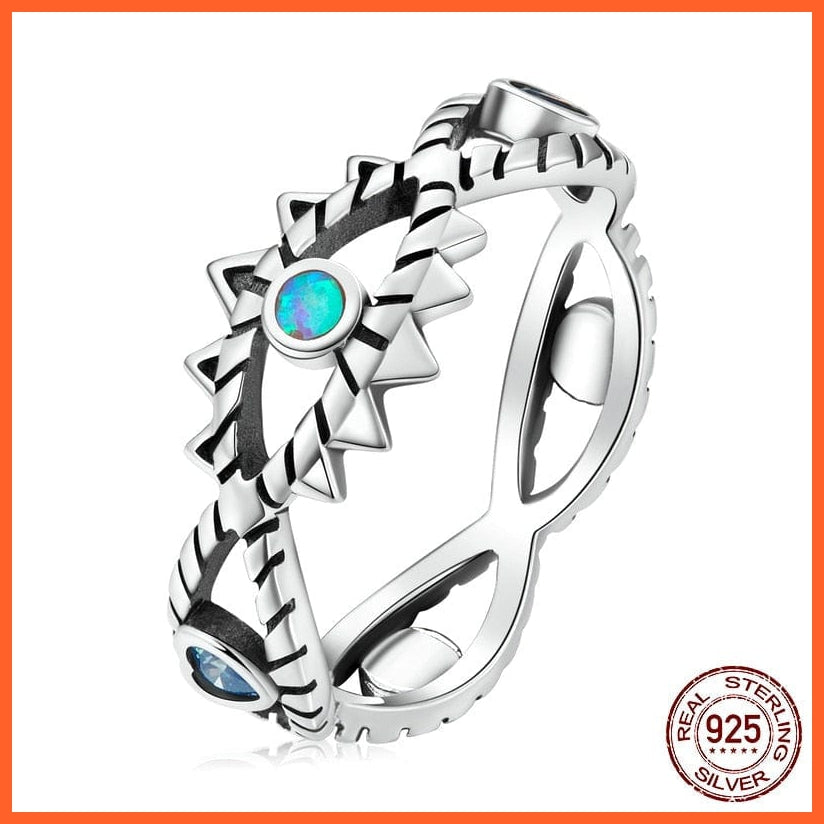 whatagift.com.au 6 925 Sterling Silver Hollow Design Shining Demon Eye Ring for Women