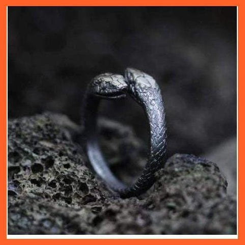 whatagift.com.au 6 / CHINA Copy of Unisex Double Snake Stainless Steel Ring Gothic Reptile Jewelry
