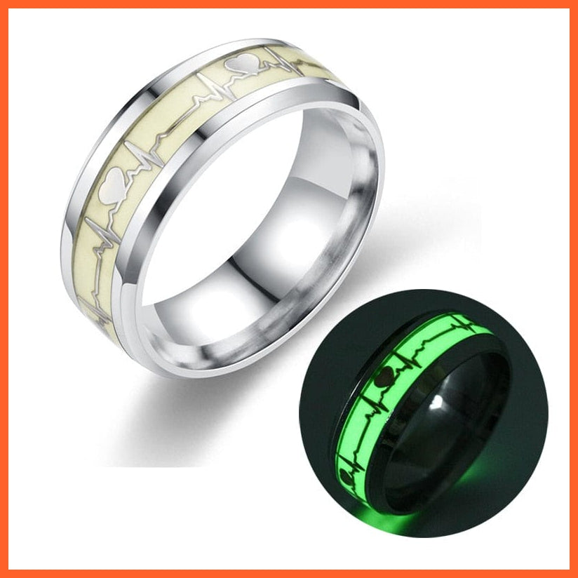 whatagift.com.au 6 / silver Unisex Luminous Dragon Ring | Love Heart Retro Stainless Steel Fluorescent Rings