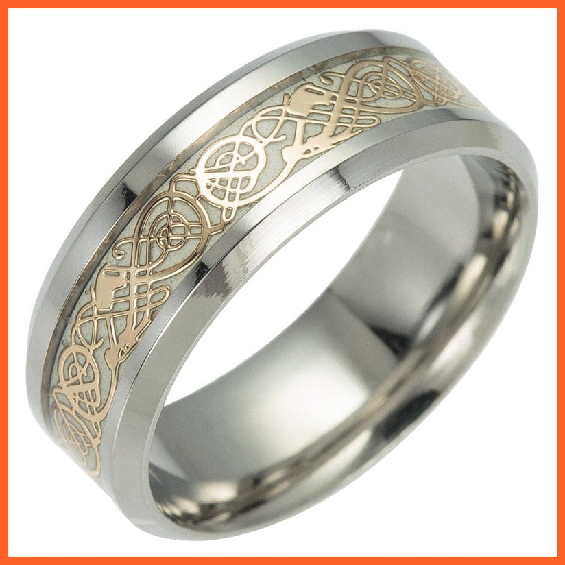 whatagift.com.au 6 / style 2 Unisex Luminous Dragon Ring | Love Heart Retro Stainless Steel Fluorescent Rings