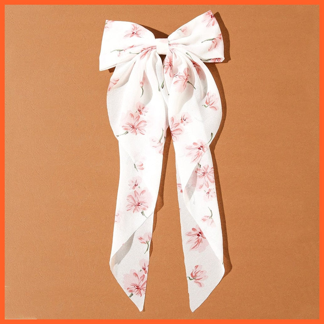 whatagift.com.au 7 Women Large Bow Hairpin | Summer Chiffon Big Bowknot Clip | Hair Accessories