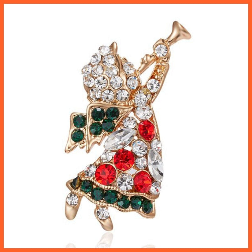whatagift.com.au 8 Cute Christmas Brooch For Everyone | Snowman Santa Claus Tree Deer Bell Hat Rhinestone Enamel
