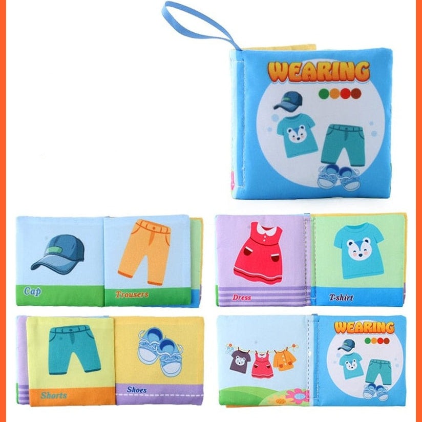 whatagift.com.au 8 Soft Cloth Book For Baby 0-12 Months | Toddlers Memory Book | Educational Cloth Book