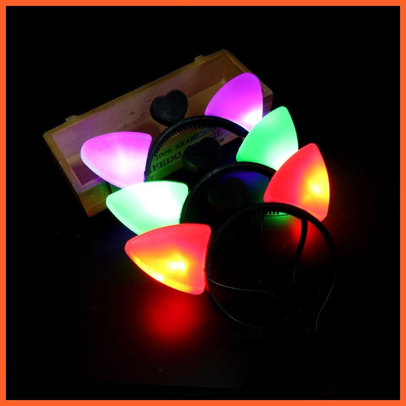 whatagift.com.au 9 10pcs Adult Kids Glowing LED Party Accessories | Cat Bunny Crown Flower Headband | Halloween Party