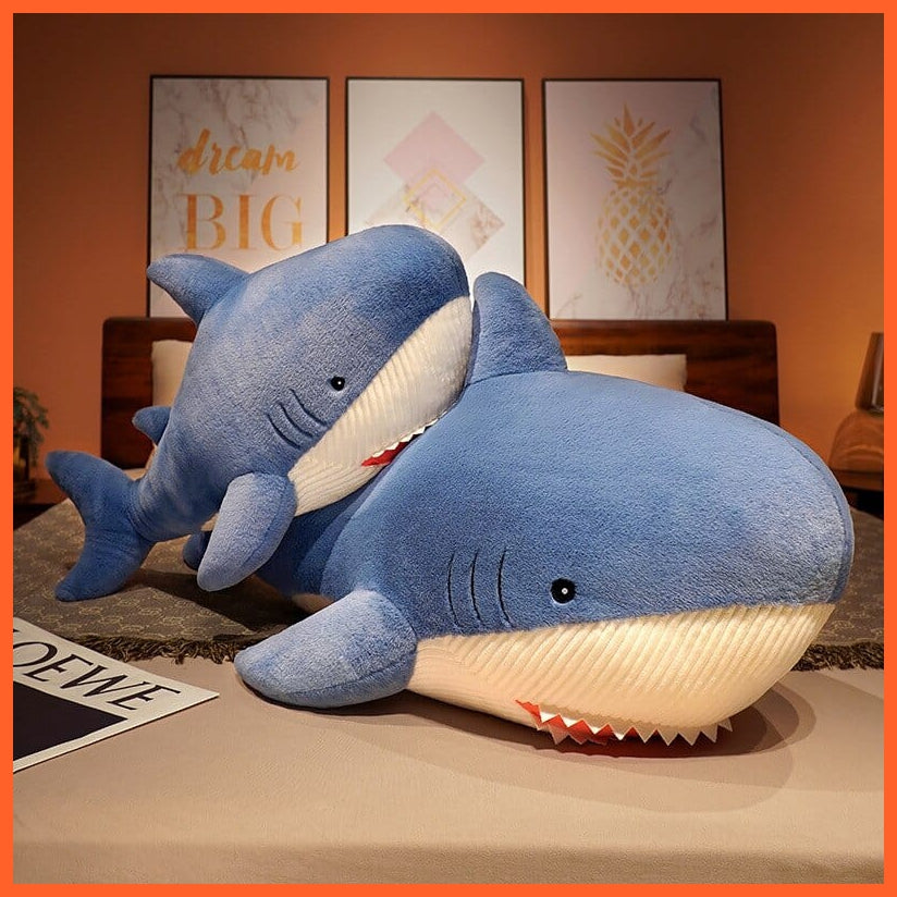 whatagift.uk 90/120cm Shark Stuffed Plush Soft Toy Pillow | Hug And Sleep Toys For Children