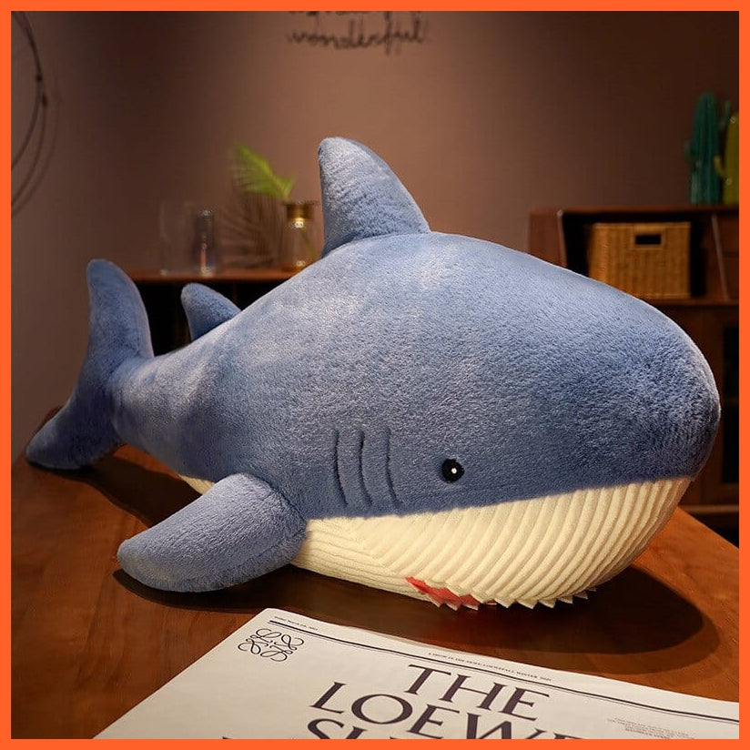 whatagift.uk 90cm / White 90/120cm Shark Stuffed Plush Soft Toy Pillow | Hug And Sleep Toys For Children
