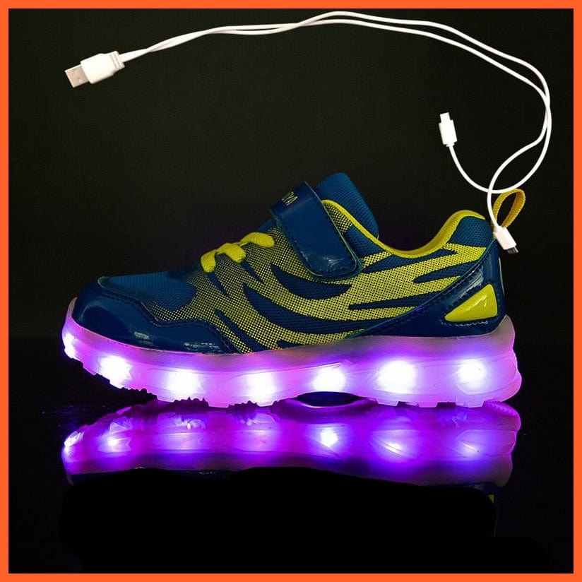 whatagift.com.au 918 Light Blue / 25 Insole 16CM Led Usb Recharge Luminous Shoes For Kids