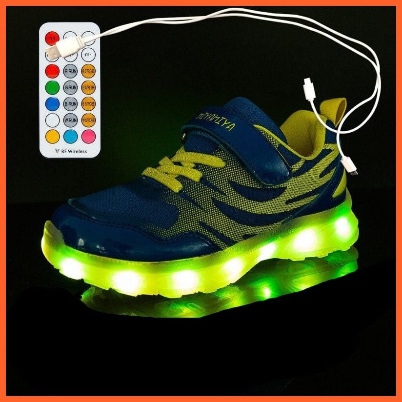 whatagift.com.au 919 Light Blue / 25 Insole 16CM Led Usb Recharge Luminous Shoes For Kids
