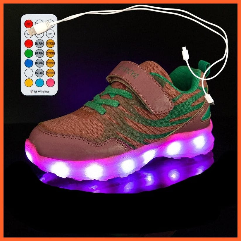 whatagift.com.au 919 Pink / 25 Insole 16CM Led Usb Recharge Luminous Shoes For Kids