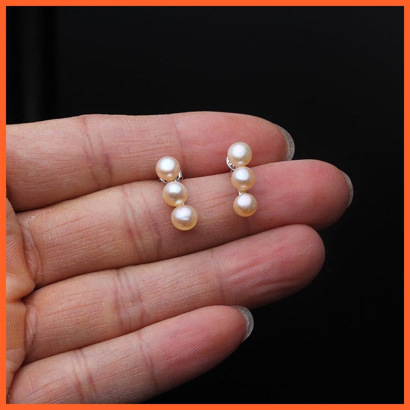 whatagift.com.au 925 Sterling Silver Fine Natural Pearl Jewelry | Stud Pearl Earrings For Women