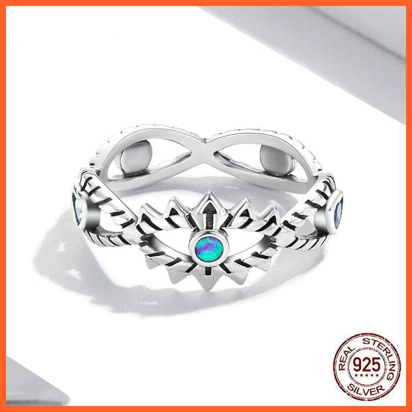 whatagift.com.au 925 Sterling Silver Hollow Design Shining Demon Eye Ring for Women