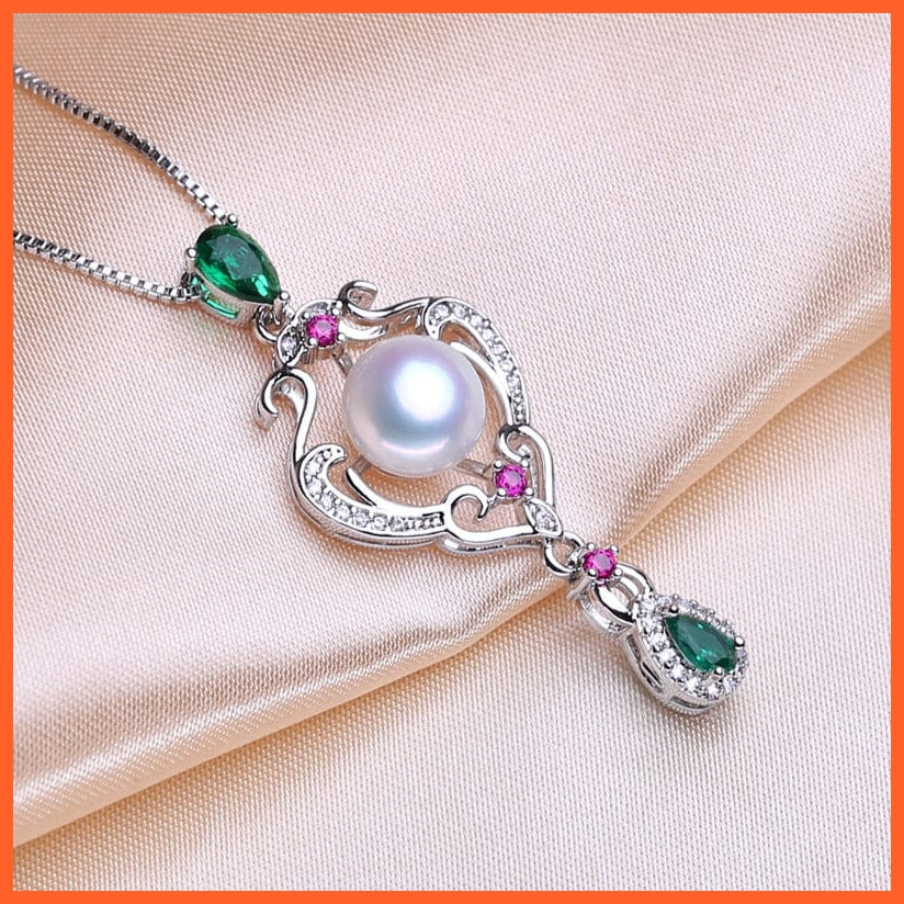 whatagift.com.au 925 Sterling Silver Natural Freshwater Pearl Ruby Jewelry Sets for Women