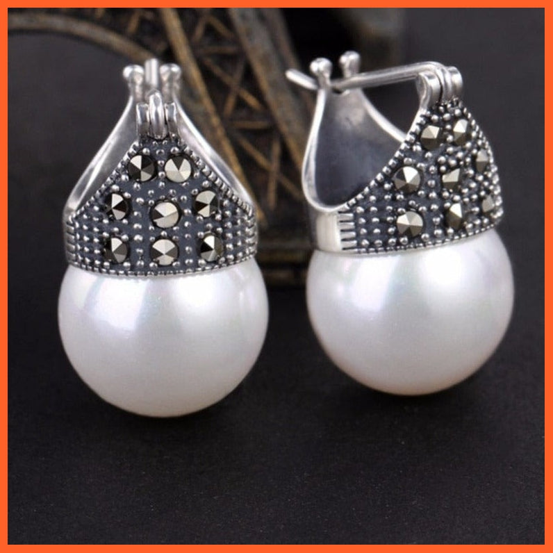 whatagift.com.au 925 Sterling Silver Pearl Earrings Set For Women