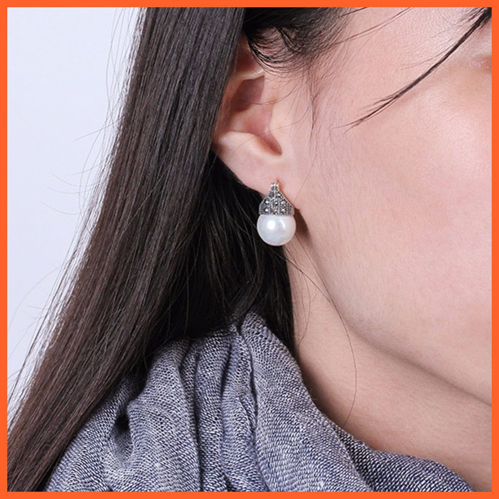 whatagift.com.au 925 Sterling Silver Pearl Earrings Set For Women