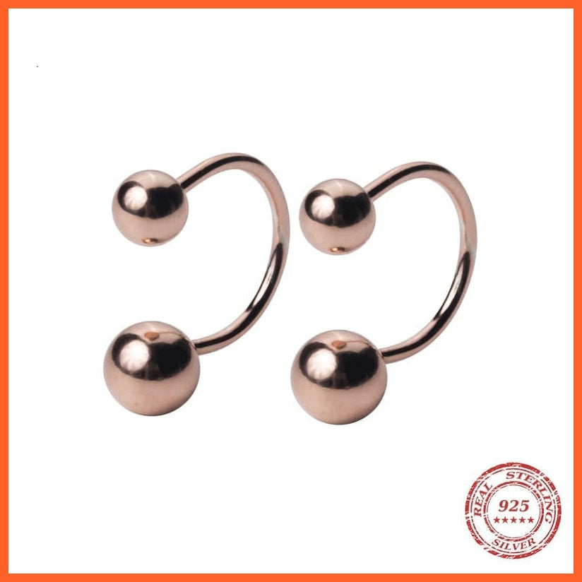 whatagift.com.au 925 Sterling Silver Rose Gold Color Beads Clips Earring for Women
