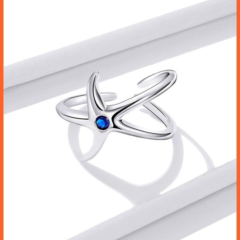 whatagift.com.au 925 Sterling Silver Starfish Open Ring for Women