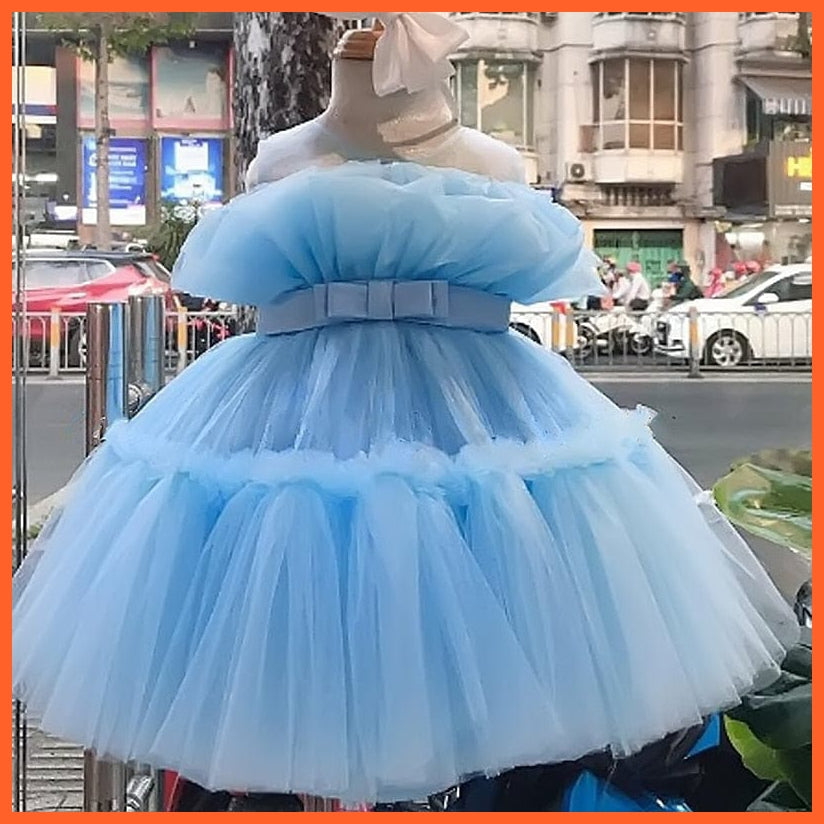 whatagift.com.au 9M / BLUE 2 Baby Girl Tutu Party Gown | Princess Tulle Children Costume