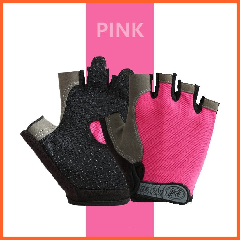 whatagift.com.au Unisex Gloves Pink / S Professional Gym Fitness Anti-Slip Gloves | Women Men Half Finger Cycling Glove