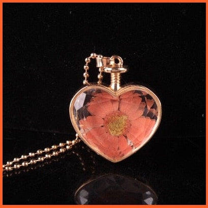 whatagift.com.au A 1Pcs Heart Shaped Dried Preserved Fresh Flower Charms Resin Pendant