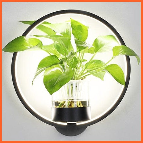 whatagift.com.au A Black / Cold white Nordic Plant Wall Lamps LED Modern Minimalist Indoor Decor Light