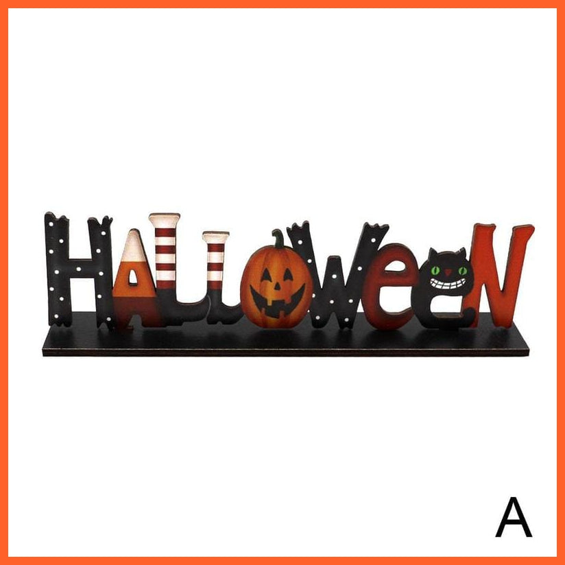 whatagift.com.au A / China Halloween Wooden Letters | Cartoon Pumpkin Table Decoration | Halloween Party Supplies