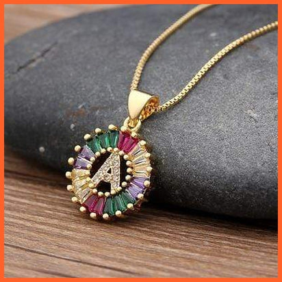 Multi Color Gold Plated Pendant & Necklace | whatagift.com.au.