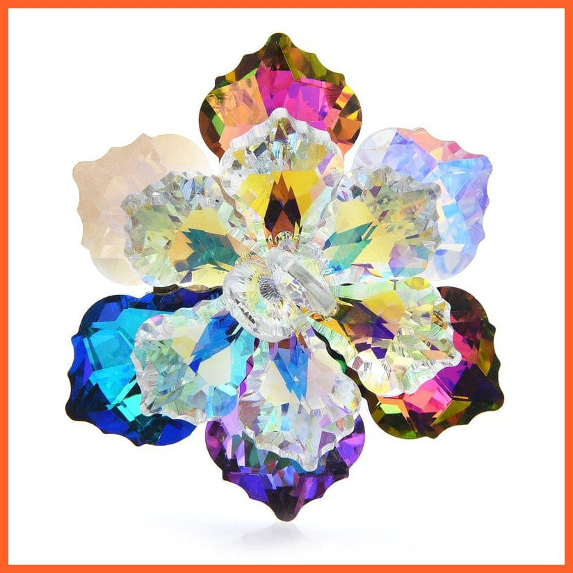whatagift.com.au A-Multicolor Shining Glass Flower Brooches For Women