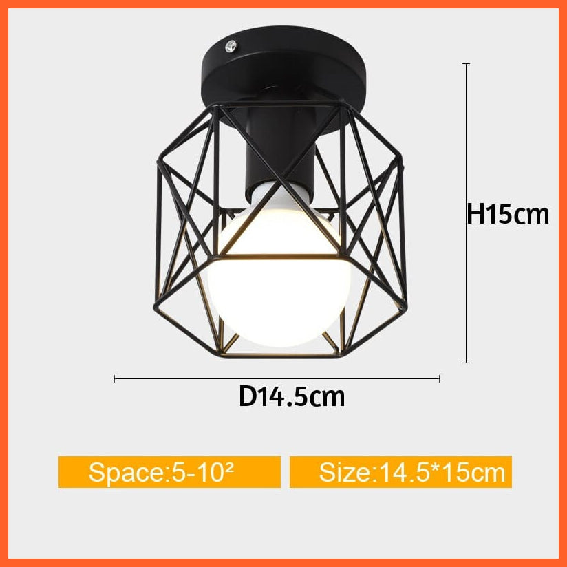 whatagift.com.au A Not Cover Bulb Iron Cage Metal Ceiling Lamp for Home Interior | Home Decor Lights